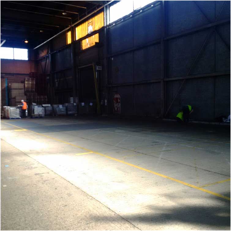 Before pallet racking installation at a Hartlepool manufacturer warehouse