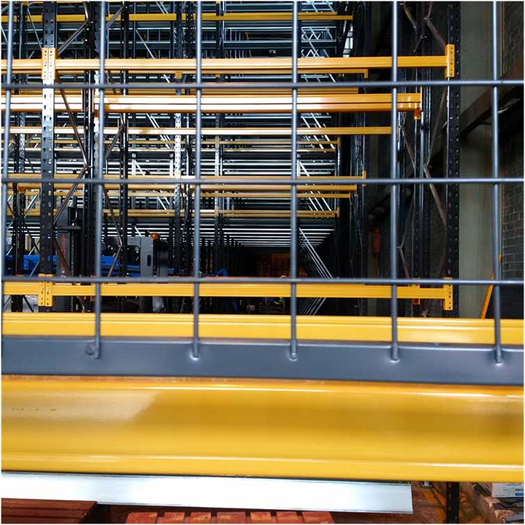 close up image of pallet racking installation