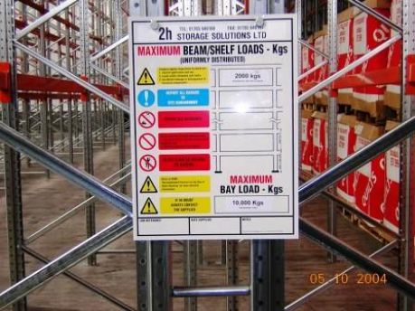 pallet racking safety rack end notice